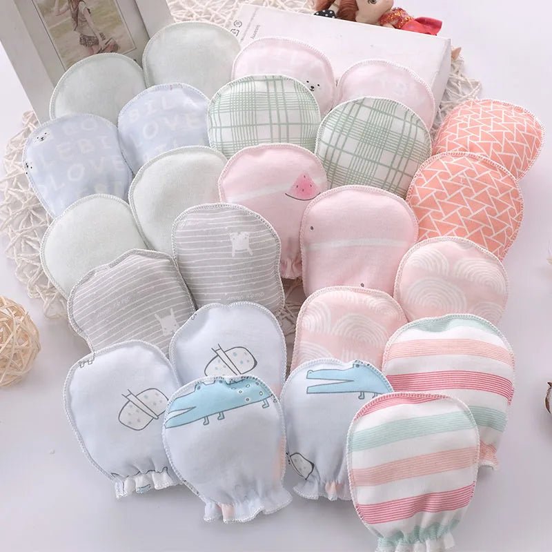 5 pairs/lot Newborn Baby Mittens Cotton Cartoon Soft Boys Girls Resuable Gloves 0 - 3M Baby Girl Boy Head Mittens - Clothesfassion.store