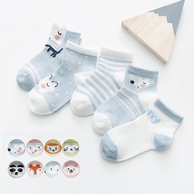 5Pairs/lot 0 - 2Y Infant Baby Socks Baby Socks for Girls Cotton Mesh Cute Newborn Boy Toddler Socks Baby Clothes Accessories - Clothesfassion.store