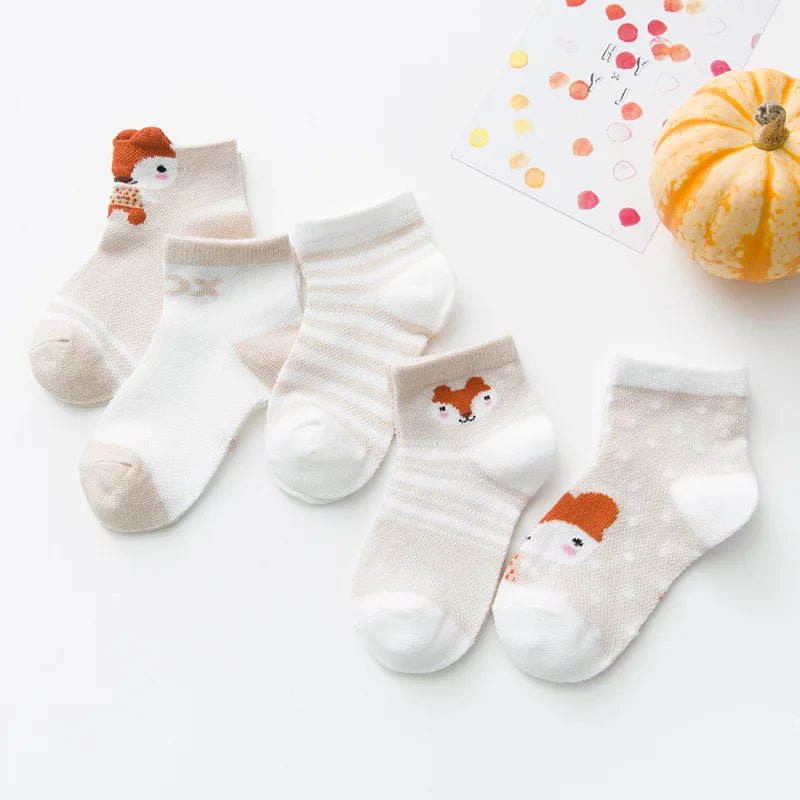 5Pairs/lot 0 - 2Y Infant Baby Socks Baby Socks for Girls Cotton Mesh Cute Newborn Boy Toddler Socks Baby Clothes Accessories - Clothesfassion.store