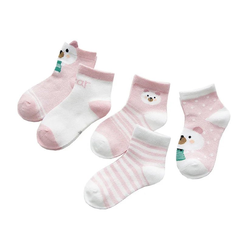 5Pairs/lot 0 - 2Y Infant Baby Socks Baby Socks for Girls Cotton Mesh Cute Newborn Boy Toddler Socks Baby Clothes Accessories - Clothesfassion.store