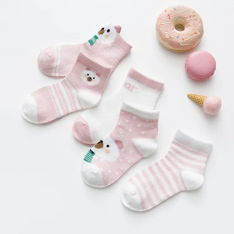 5Pairs/lot 0 - 2Y Infant Baby Socks Baby Socks for Girls Cotton Mesh Cute Newborn Boy Toddler Socks Baby Clothes Accessories - Clothesfassion.store