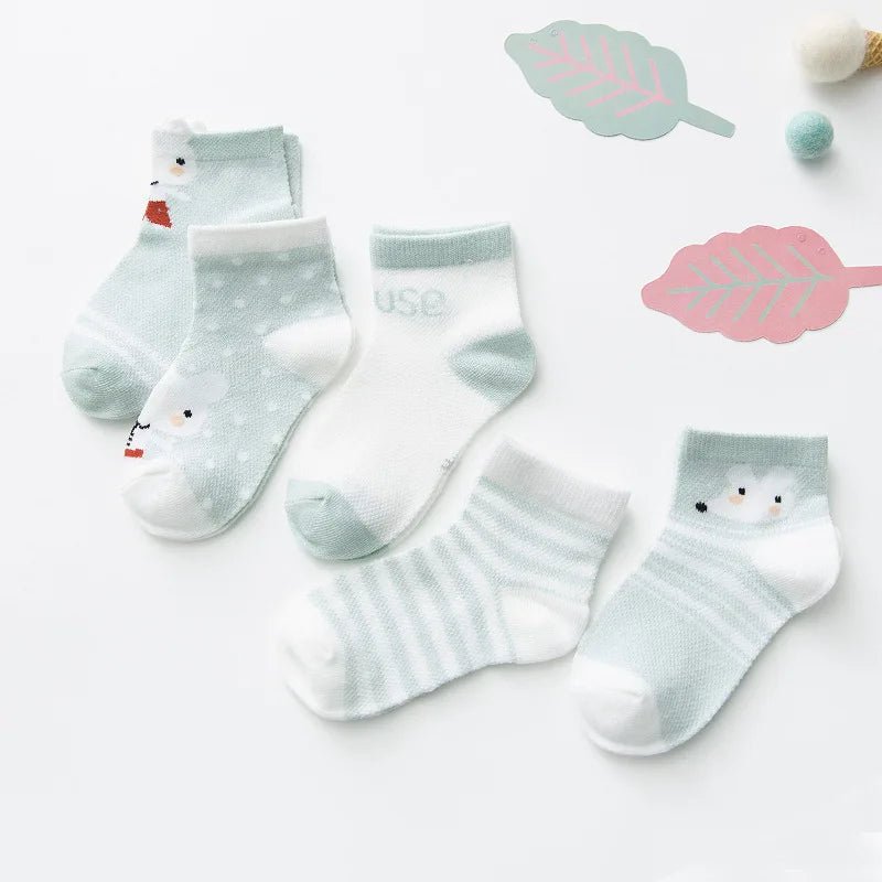 5Pairs/lot 0 - 2Y Infant Baby Socks Baby Socks for Girls Cotton Mesh Cute Newborn Boy Toddler Socks Baby Clothes Accessories - Clothesfassion.store