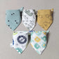 5pcs/lot Baby Bibs Triangle Double Cotton Bibs Cartoon Print Saliva Towel Baby Boys Girls Feeding Apron Cotton Bandana Bibs - Clothesfassion.store