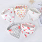 5pcs/lot Baby Bibs Triangle Double Cotton Bibs Cartoon Print Saliva Towel Baby Boys Girls Feeding Apron Cotton Bandana Bibs - Clothesfassion.store