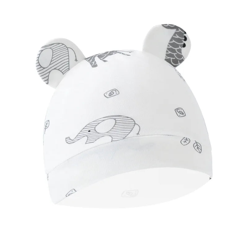0-6Mouths Newborn Fetal Hat Cute Cartoon Baby Bear Beanies Spring Autumn Pure Cotton Pullover Cap Boys Girls Kids Warm Bonnet