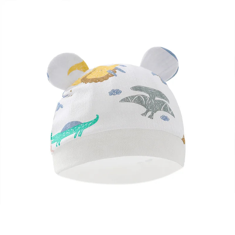 0-6Mouths Newborn Fetal Hat Cute Cartoon Baby Bear Beanies Spring Autumn Pure Cotton Pullover Cap Boys Girls Kids Warm Bonnet