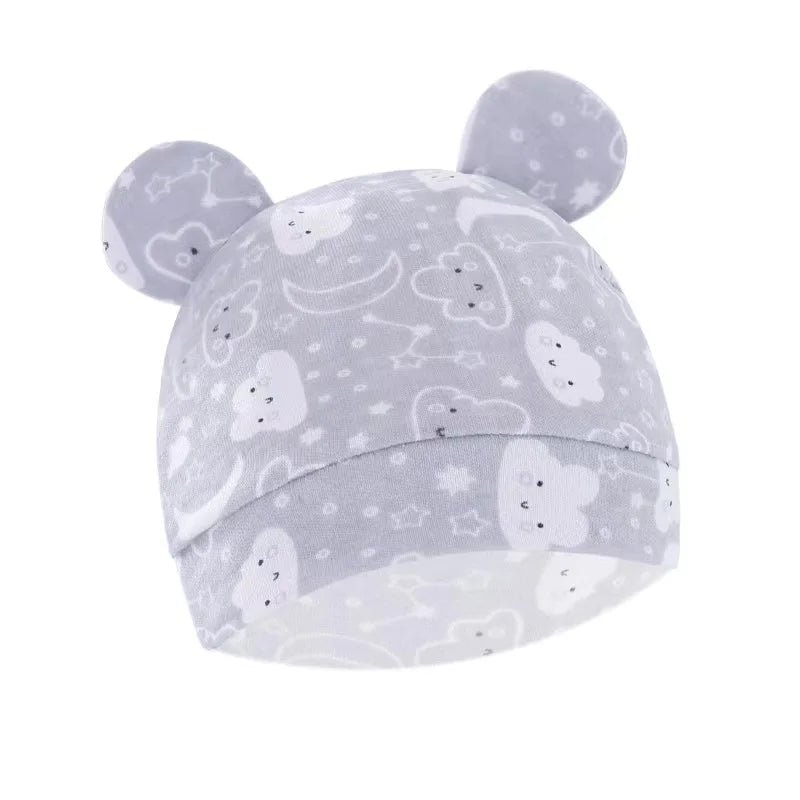 0-6Mouths Newborn Fetal Hat Cute Cartoon Baby Bear Beanies Spring Autumn Pure Cotton Pullover Cap Boys Girls Kids Warm Bonnet