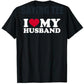 My Wife Beats Me - Husband T-Shirt I Love My Husband Letters Printed Saying Tee Funny Relationship Couples Shirts Marriage Tops