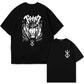 Japan Anime Berserk T-Shirt Guts Print Graphic Tee Men's 90s Summer Short Sleeve Casual Manga Dark Fantasy Black Swordsman Style