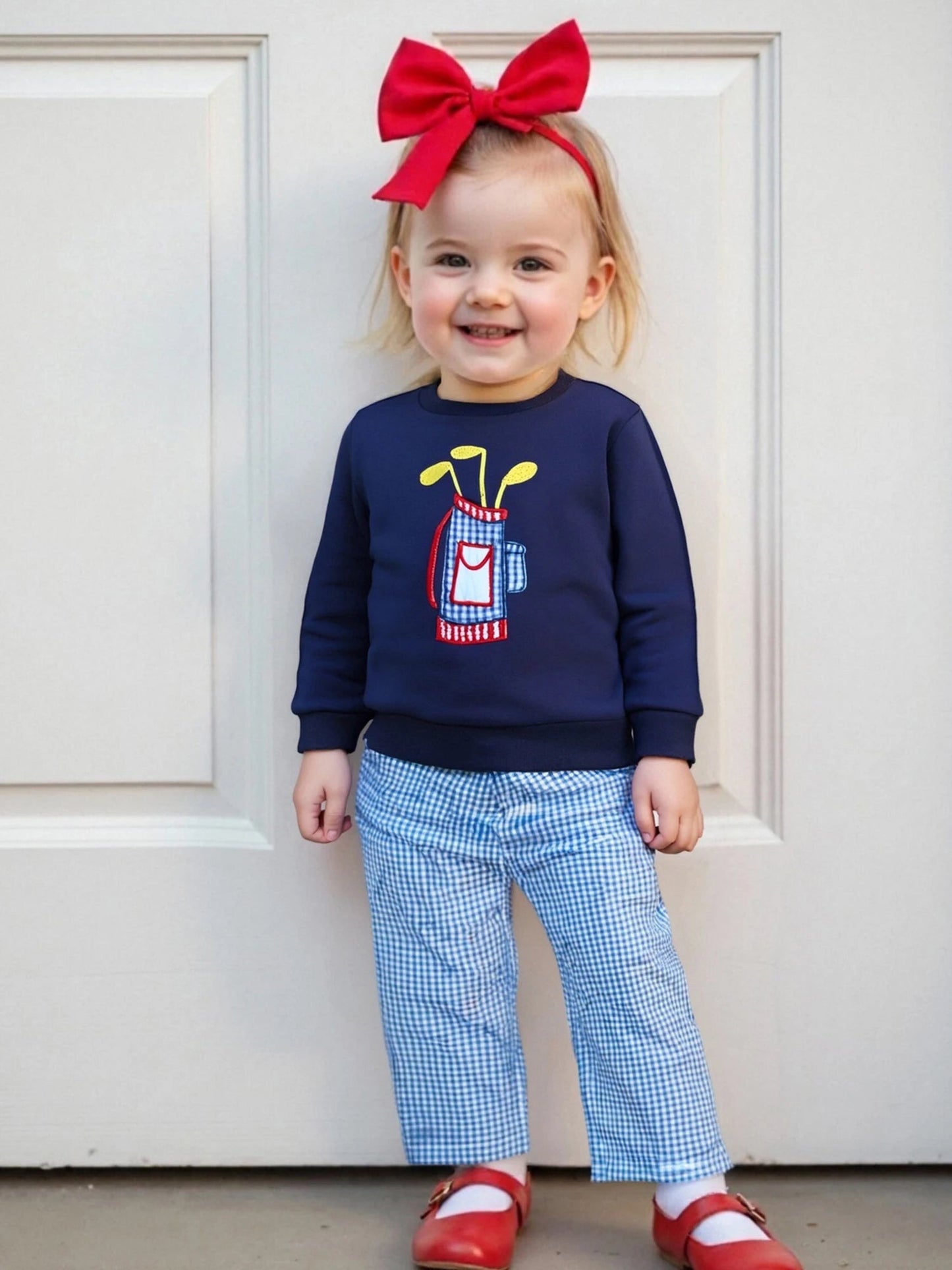 Adorable 2 Piece Autumn Ensemble with Cute Bear Applique Sweatshirt and Cozy Plaid Pants for Baby Boy or Girl Outfit - Clothesfassion.store