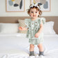 Adorable Infant Girl s Summer Ensemble with Cute Watermelon Embroidered Plaid Flutter Sleeve Blouse and Matching Shorts 2 - Clothesfassion.store