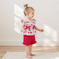 Adorable Infant Girl Sunsuit Watermelon Patterned Flutter Sleeve Blouse with Matching Shorts 2 Piece Ensemble - Clothesfassion.store
