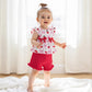 Adorable Infant Girl Sunsuit Watermelon Patterned Flutter Sleeve Blouse with Matching Shorts 2 Piece Ensemble - Clothesfassion.store