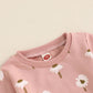 Adorable Toddler Girls Floral Print Matching Set with Long Sleeve Sweatshirt Round Neck Pockets and Long Pants - Cute Spring - Clothesfassion.store