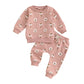 Adorable Toddler Girls Floral Print Matching Set with Long Sleeve Sweatshirt Round Neck Pockets and Long Pants - Cute Spring - Clothesfassion.store