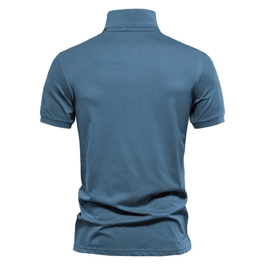 AIOPESON 100% Cotton Embroidery Men's Polo Shirts Solid Color Short Sleeve Polo Shirts for Men New Summer Brand Social Polos Men - Clothesfassion.store