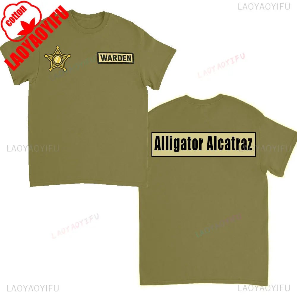 Alcatraz Psycho Ward T-Shirt Prisoner Halloween Orange Tees Costume Halloween Outfit for Men Convict Summer Casual Cotton Tops - Clothesfassion.store
