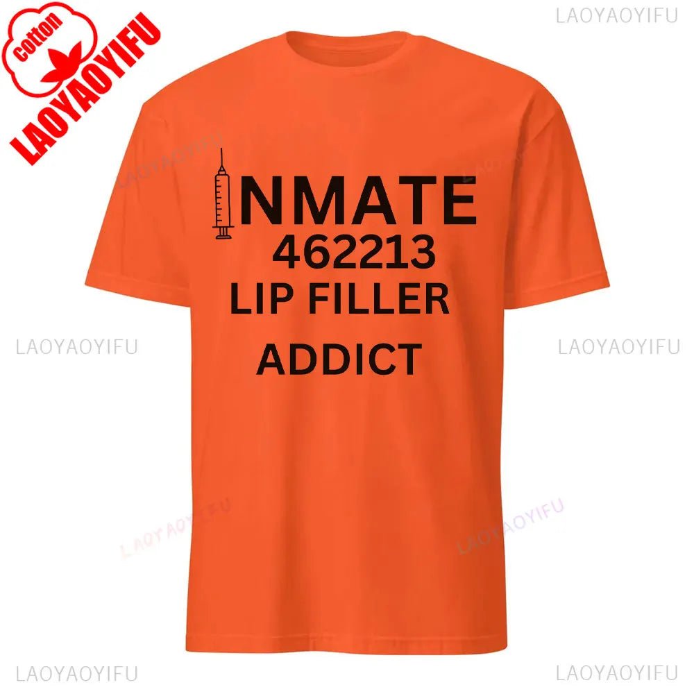 Alcatraz Psycho Ward T-Shirt Prisoner Halloween Orange Tees Costume Halloween Outfit for Men Convict Summer Casual Cotton Tops - Clothesfassion.store