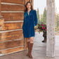 All - matching Loose Casual Velvet Knee - length Long Sleeve Short Dress - Clothesfassion.store