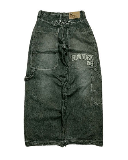 American Hip - hop Retro Loose Jeans Women's Y2K New Tide Harajuku High Waist Wide leg Pants Gothic Wide Pants Street Pants Male - Clothesfassion.store