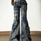 American Vintage Street Style Y2K Jeans Women's High - street Multi - pocket Cargo Flared Floor - grazing Jeans Casual Punk Long Pants - Clothesfassion.store
