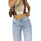 Ankle Length Ripped Holes Jean Straight Jeans Women High Waist Denim Pants Loose Washed Distressed Zipper Fly Streetwear - Clothesfassion.store