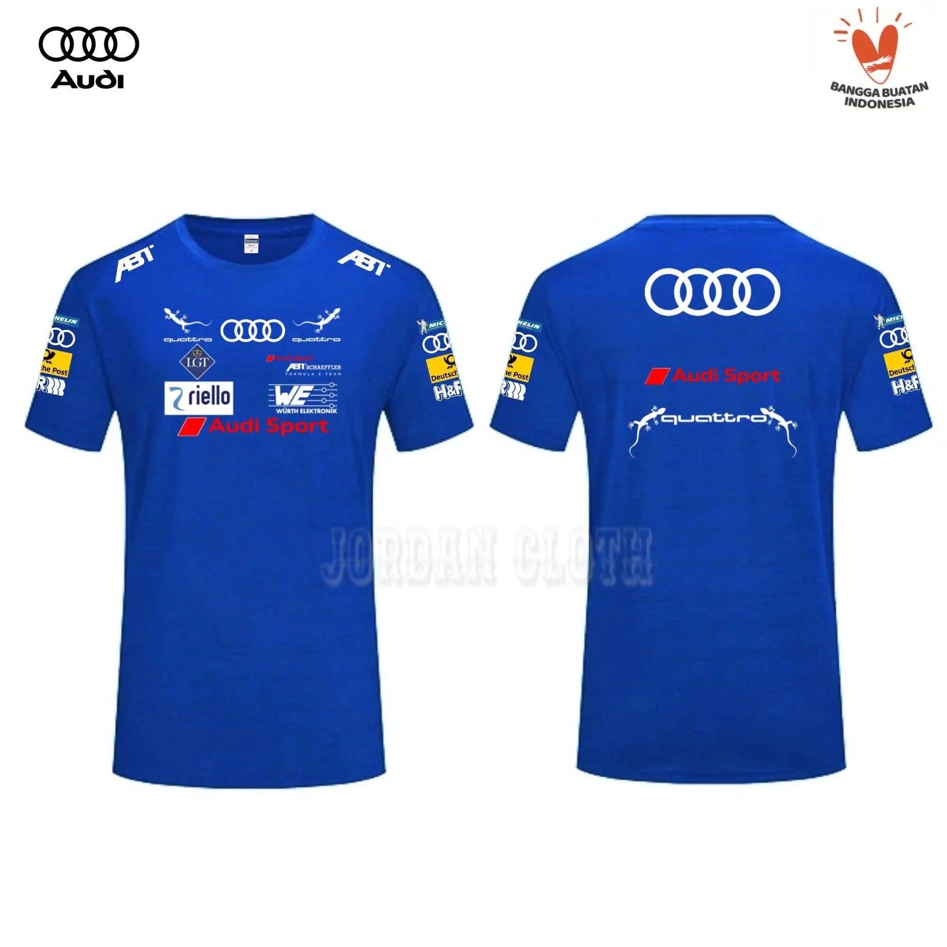 Audi Sport Racing Team T-shirt, Racing Driver Printed T-shirt, Racing Team Short - sleeved Fan Loose and Comfortable T-shirt - Clothesfassion.store