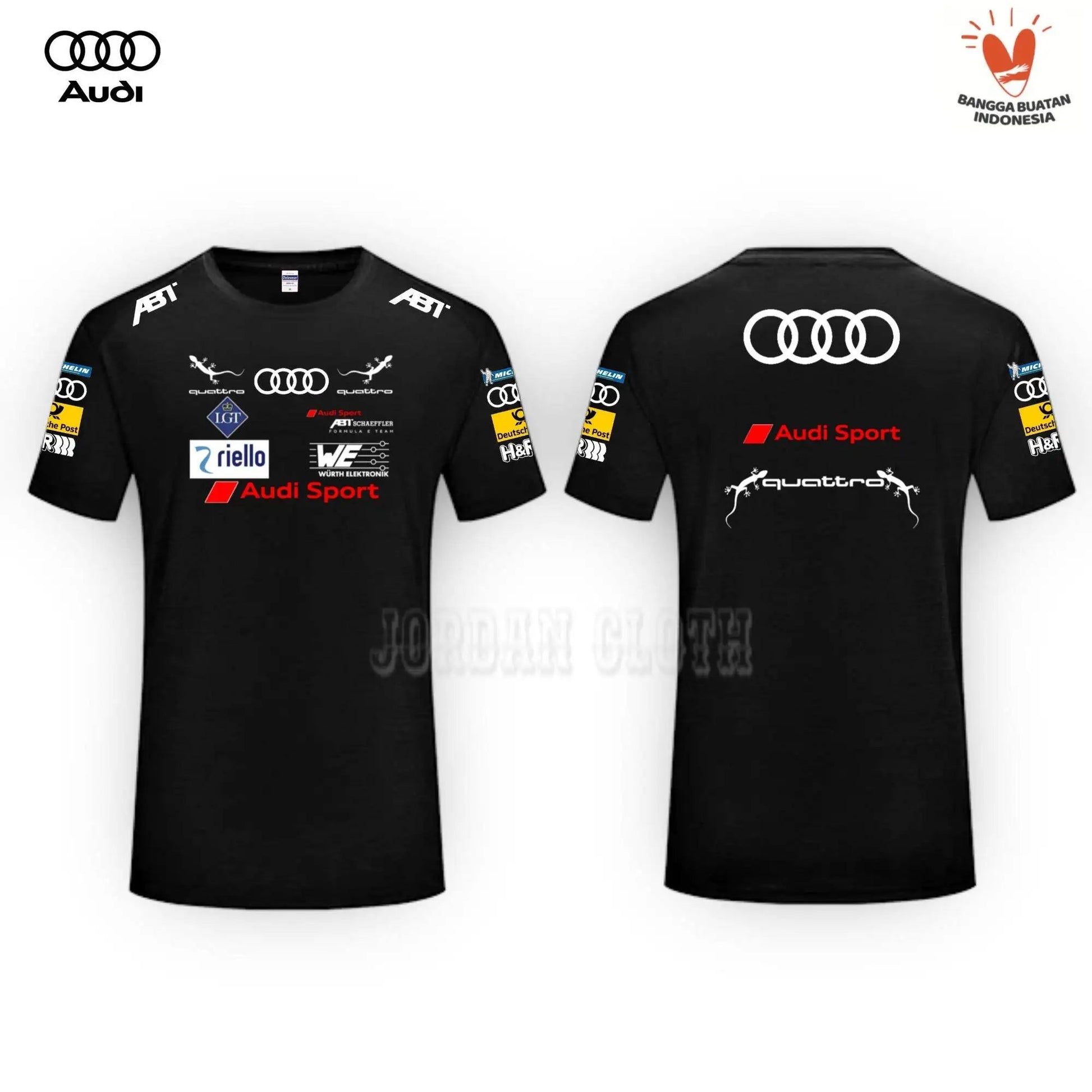 Audi Sport Racing Team T-shirt, Racing Driver Printed T-shirt, Racing Team Short - sleeved Fan Loose and Comfortable T-shirt - Clothesfassion.store