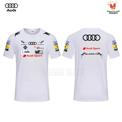 Audi Sport Racing Team T-shirt, Racing Driver Printed T-shirt, Racing Team Short - sleeved Fan Loose and Comfortable T-shirt - Clothesfassion.store
