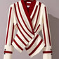 Autumn High end Luxury Long Sleeve Shirt for Women Unique Chic Korean Style V - neck Slimminng Commuter Striped Blosues Women Tops - Clothesfassion.store