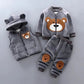 Autumn Winter Baby Boys Clothes Sets Thick Fleece Cartoon Bear Jacket Vest Pants 3Pcs Cotton Sport Suit For Girls Warm Outfits - Clothesfassion.store