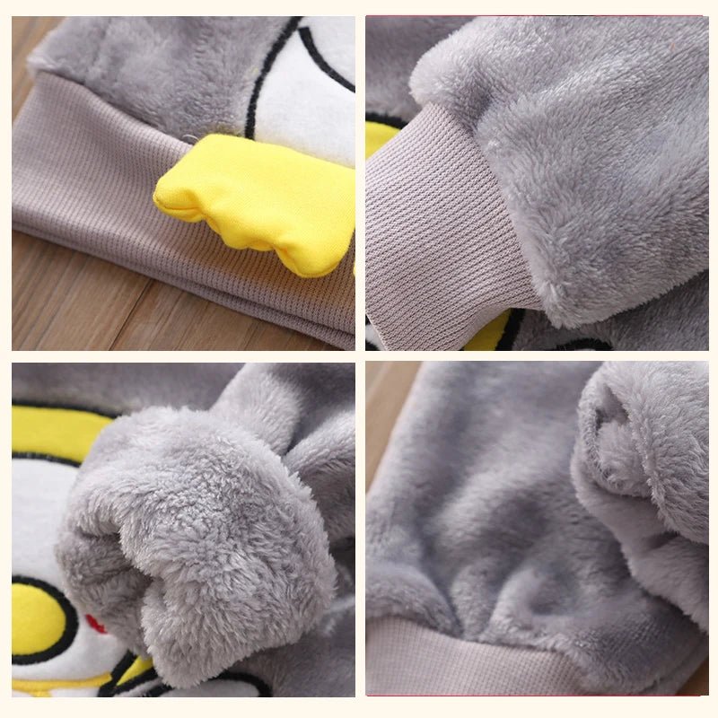 Autumn Winter Children Clothing Baby Pajamas Set Thick Flannel Fleece Child Sleepwear 2Pcs Sets Warm Home Suits Kids Clothes - Clothesfassion.store