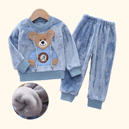 Autumn Winter Children Clothing Baby Pajamas Set Thick Flannel Fleece Child Sleepwear 2Pcs Sets Warm Home Suits Kids Clothes - Clothesfassion.store