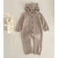 Autumn Winter Newborn Baby Boys Girl Knitted Jumpsuit Solid Color Knitting Hooded Infant Baby Bodysuits Children Knitted Clothes - Clothesfassion.store