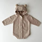 Autumn Winter Newborn Baby Boys Girl Knitted Jumpsuit Solid Color Knitting Hooded Infant Baby Bodysuits Children Knitted Clothes - Clothesfassion.store