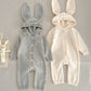 Autumn Winter Newborn Baby Boys Girl Knitted Jumpsuit Solid Color Knitting Hooded Infant Baby Bodysuits Children Knitted Clothes - Clothesfassion.store