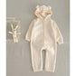 Autumn Winter Newborn Baby Boys Girl Knitted Jumpsuit Solid Color Knitting Hooded Infant Baby Bodysuits Children Knitted Clothes - Clothesfassion.store