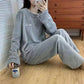 Autumn Women Solid Warm 2 Piece Sets Thicken Velvet Ribbed Fleece Set Pullover And Pants Women Casual Pajama Sets 2024 - Clothesfassion.store