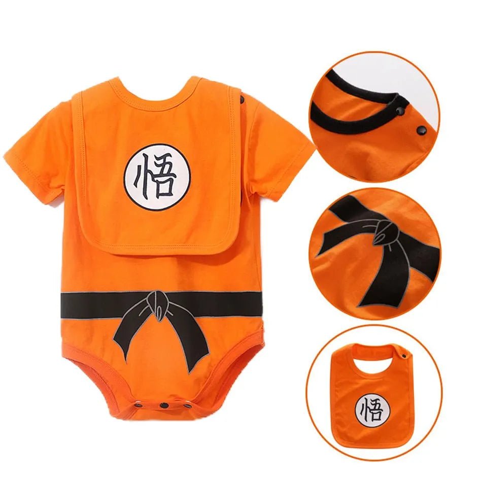 Baby Anime Clothes Vegeta Rompers Newborn Kuririn Roshi Training Outfit Infant Kids Halloween Cartoon Cosplay Costume Jumpsuit - Clothesfassion.store