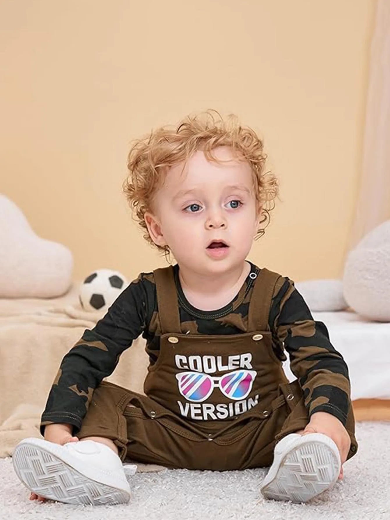 Baby Boy camouflage long - sleeved monogrammed Clothes, 2Pcs Newborn Infant Boy Romper Outfits 0 - 18 Months Bib Overalls Pants Set - Clothesfassion.store