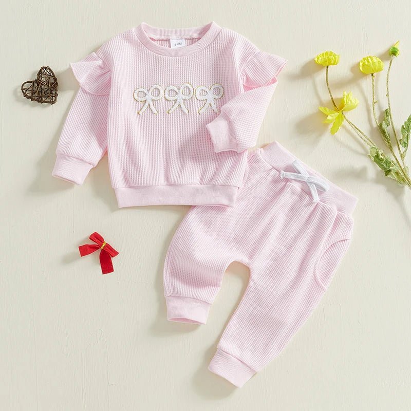 Baby Girl Clothes Infant Fall Winter Outfits Be Mine Long Sleeve Crewneck Sweatshirts Pants Outfits Set 0 - 24M - Clothesfassion.store