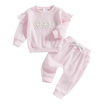Baby Girl Clothes Infant Fall Winter Outfits Be Mine Long Sleeve Crewneck Sweatshirts Pants Outfits Set 0 - 24M - Clothesfassion.store