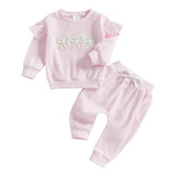 Baby Girl Clothes Infant Fall Winter Outfits Be Mine Long Sleeve Crewneck Sweatshirts Pants Outfits Set 0 - 24M - Clothesfassion.store