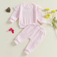 Baby Girl Clothes Infant Fall Winter Outfits Be Mine Long Sleeve Crewneck Sweatshirts Pants Outfits Set 0 - 24M - Clothesfassion.store