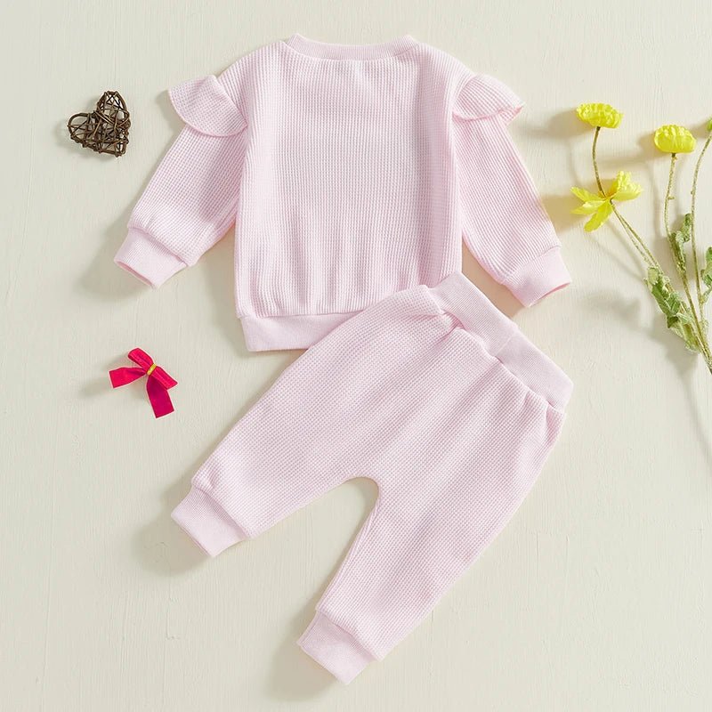 Baby Girl Clothes Infant Fall Winter Outfits Be Mine Long Sleeve Crewneck Sweatshirts Pants Outfits Set 0 - 24M - Clothesfassion.store