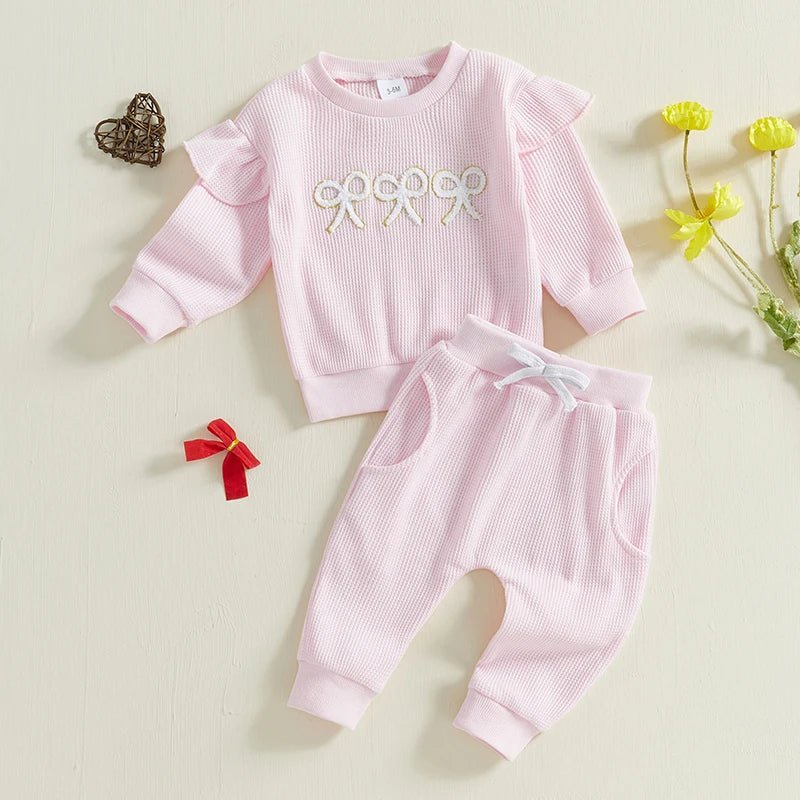 Baby Girl Clothes Infant Fall Winter Outfits Be Mine Long Sleeve Crewneck Sweatshirts Pants Outfits Set 0 - 24M - Clothesfassion.store