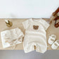 Baby jumpsuit summer waffle bear baby clothes baby short - sleeved jumpsuit, super cute summer outdoor clothes for boys and girls - Clothesfassion.store