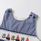Baby Summer Clothes Boy Embroidery Suspenders Pants Children Plaid Leisure Suit Infants Smocked Clothing Kids Outfits - Clothesfassion.store