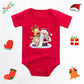 Baby's Merry Christmas Santa Bodysuit Cute New Year Clothes for Boy and Girl Red Jumpsuit Infant Short Sleeve Playsuit Outfit - Clothesfassion.store