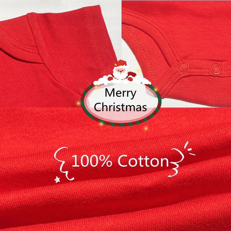 Baby's Merry Christmas Santa Bodysuit Cute New Year Clothes for Boy and Girl Red Jumpsuit Infant Short Sleeve Playsuit Outfit - Clothesfassion.store